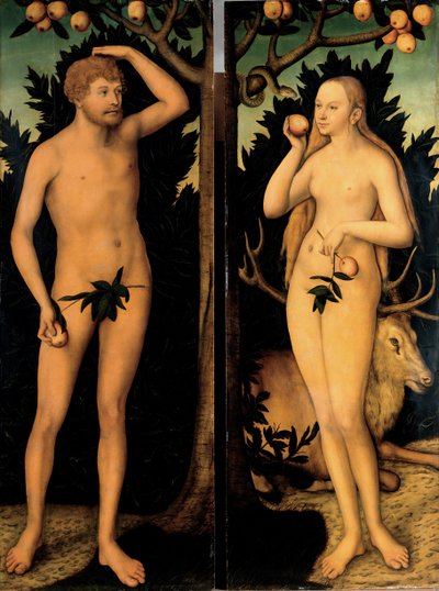 Adán y Eva de Lucas Cranach the Younger